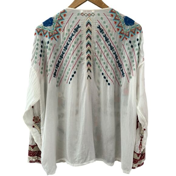 Johnny Was Oversized Embroidered Boho Disha Blouse Size XXS - Picture 6 of 12